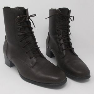 Vintage Waterproof Brown Lace Up Boots